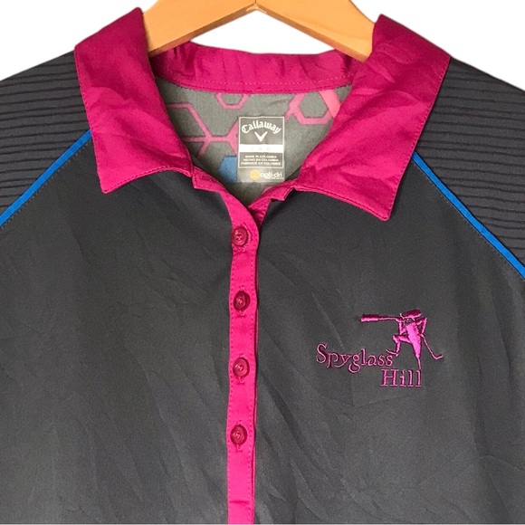 Women's Large Callaway Spyglass Hill Golf Shirt Polo Opti-dri Colourful Shirt - Picture 3 of 10